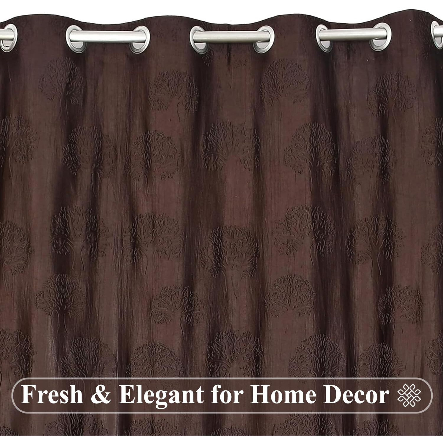 Fresh From Loom Grommet Curtains For Door 12 Feet Long|Latest Big Window Curtain Premium Polyester Punch Parda|Latest Modern Parde For Living Room Bedroom|Home Office Screens (Coffee, 1Pc Only)
