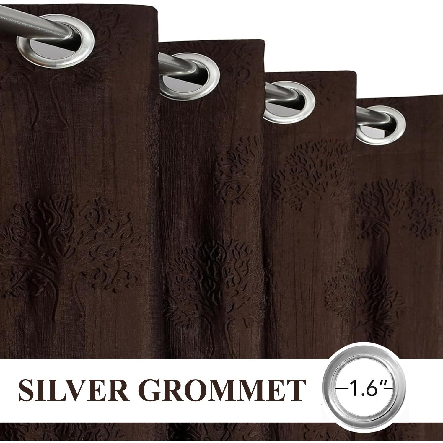 Fresh From Loom Grommet Curtains For Door 12 Feet Long|Latest Big Window Curtain Premium Polyester Punch Parda|Latest Modern Parde For Living Room Bedroom|Home Office Screens (Coffee, 1Pc Only)
