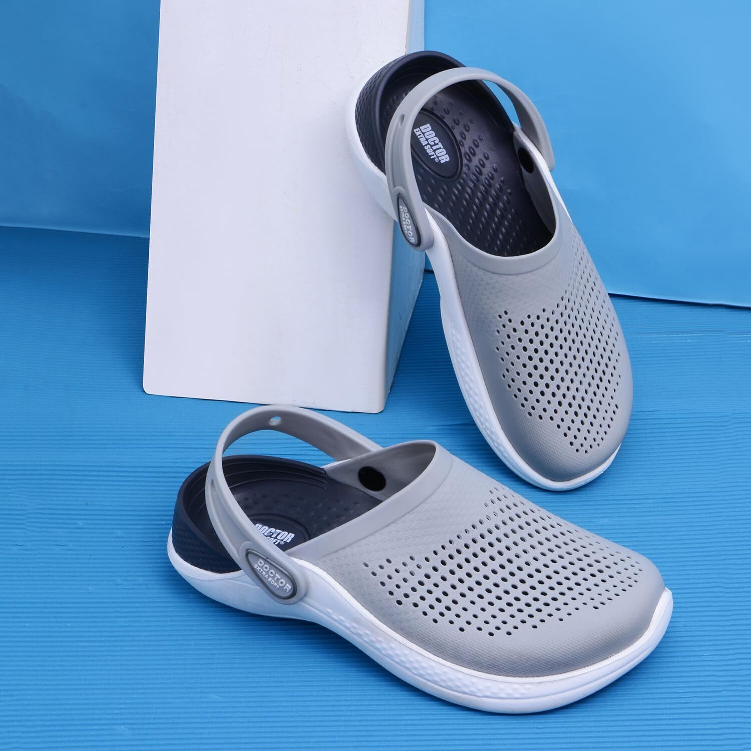 Doctor Extra Soft Men's Classic Casual Sports Clogs/Sandals With Adjustable Back Strap For Adult | Comfortable & Lightweight| Stylish & Anti-Skid| Waterproof & Everyday Use Mules For Gents/Boys D-513