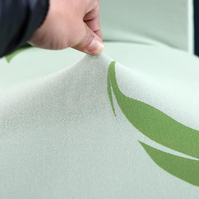 Styleys Elastic Chair Cover Stretch Removable Washable Short Dining Chair Cover Protector Seat Slipcover (Set Of 8, Tea Green Flower, Sd-3154)