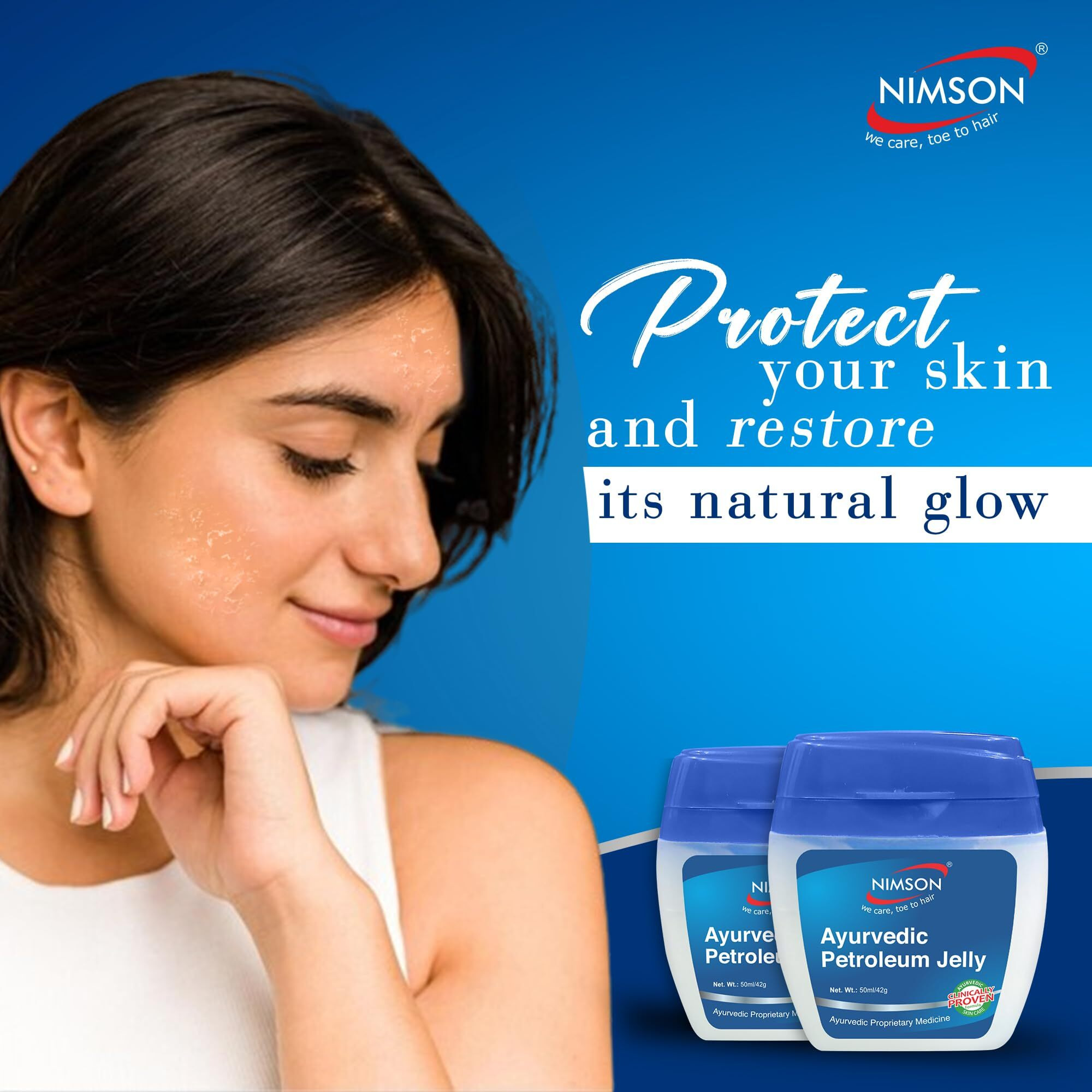 Nimson Ayurvedic Petroleum Jelly Promotes Skin Healing & Seals Moisture - 50Ml (Pack Of 2)