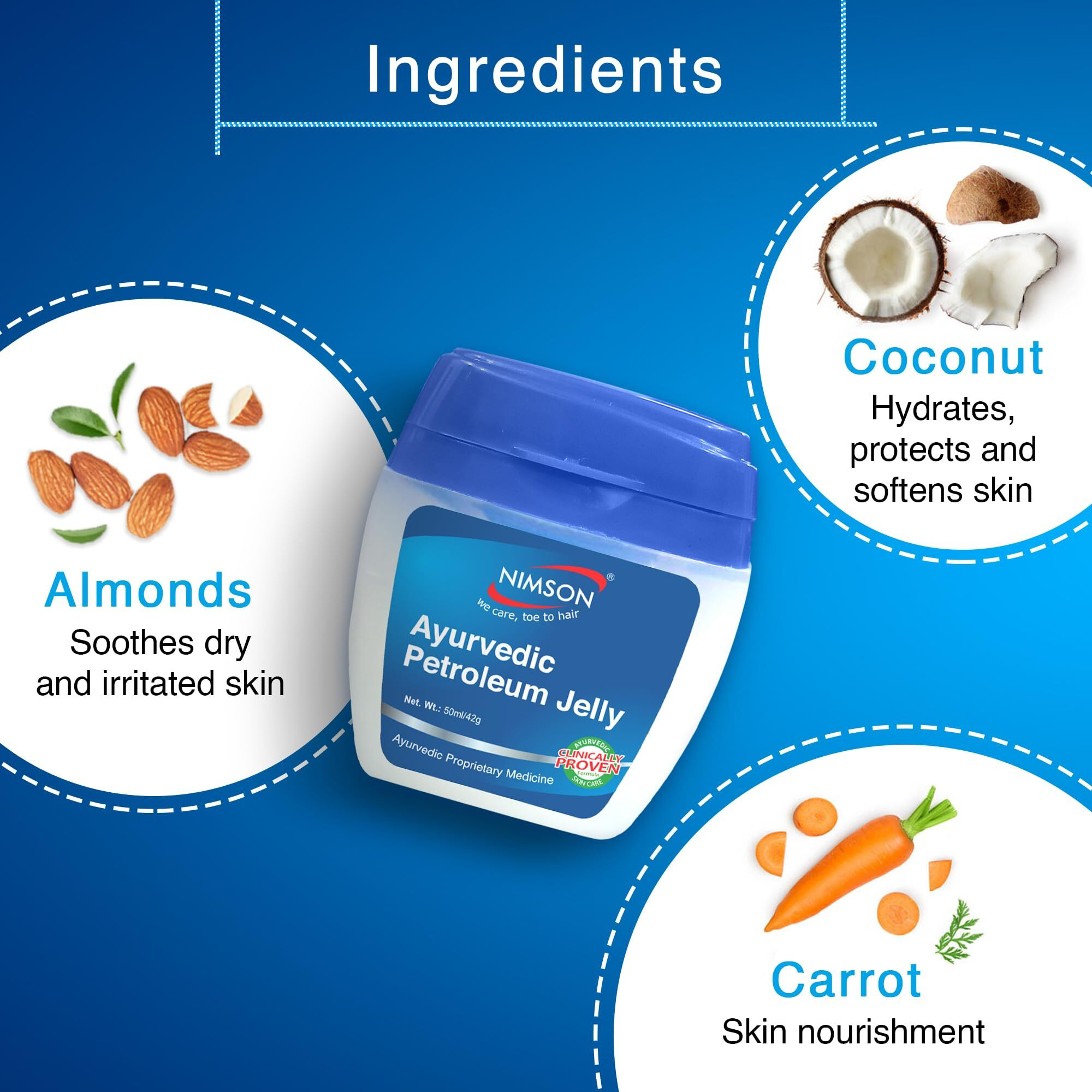 Nimson Ayurvedic Petroleum Jelly Promotes Skin Healing & Seals Moisture - 50Ml (Pack Of 2)