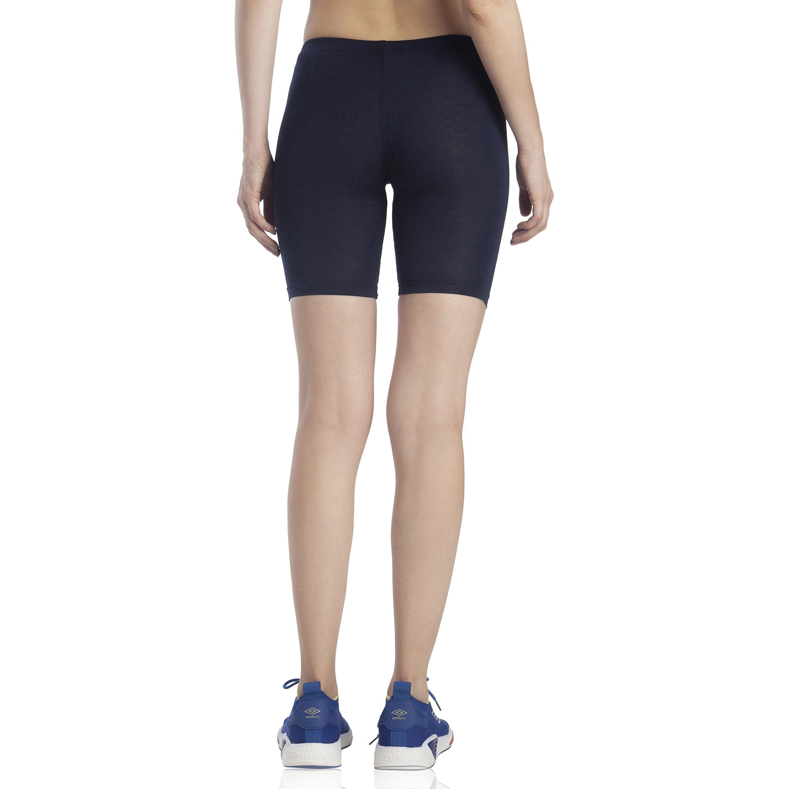 Lavos Women Under Dress Sports Cycling Shorts, Bamboo Cotton Activewear Yoga Gym Workout Anti-Bacterial Uniform, Elastic Mid Waist Shorties Tights For Womens And Girls(Xl) Navy