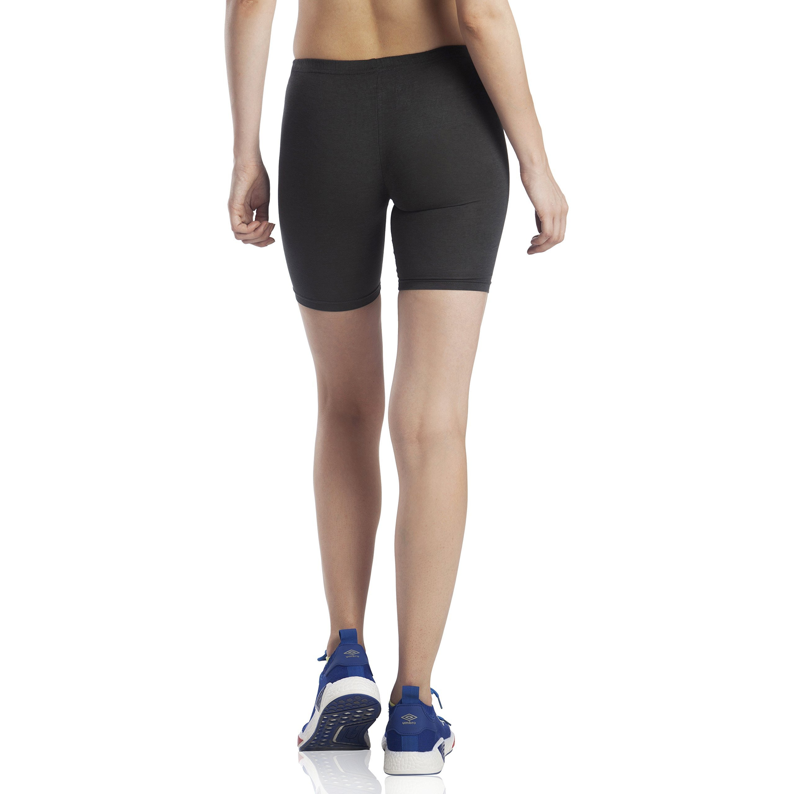 Lavos Women Under Dress Sports Cycling Shorts, Bamboo Cotton Activewear Yoga Gym Workout Anti-Bacterial Uniform, Elastic Mid Waist Shorties Tights For Womens And Girls(Xxl) Carbon