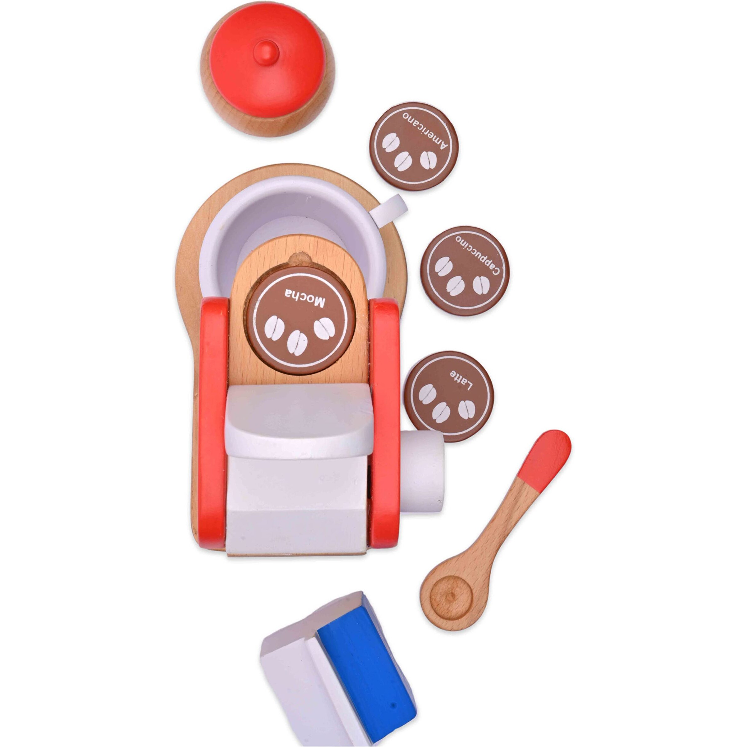 Nesta Toys - Wooden Coffee Maker Toy | Kitchen Cooking Toy | Pretend Play (3+ Years) - 9 Pcs