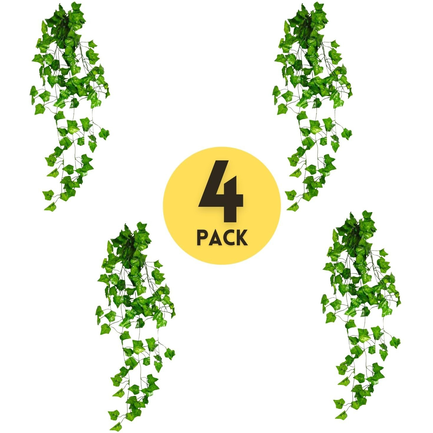 Decorebugs Artificial Plants Leaves Hanging Ivy Garlands Plant Greenery Vine Creeper Home Decor Door Wall Balcony Decoration Party Festival Craft (Pack Of 4)