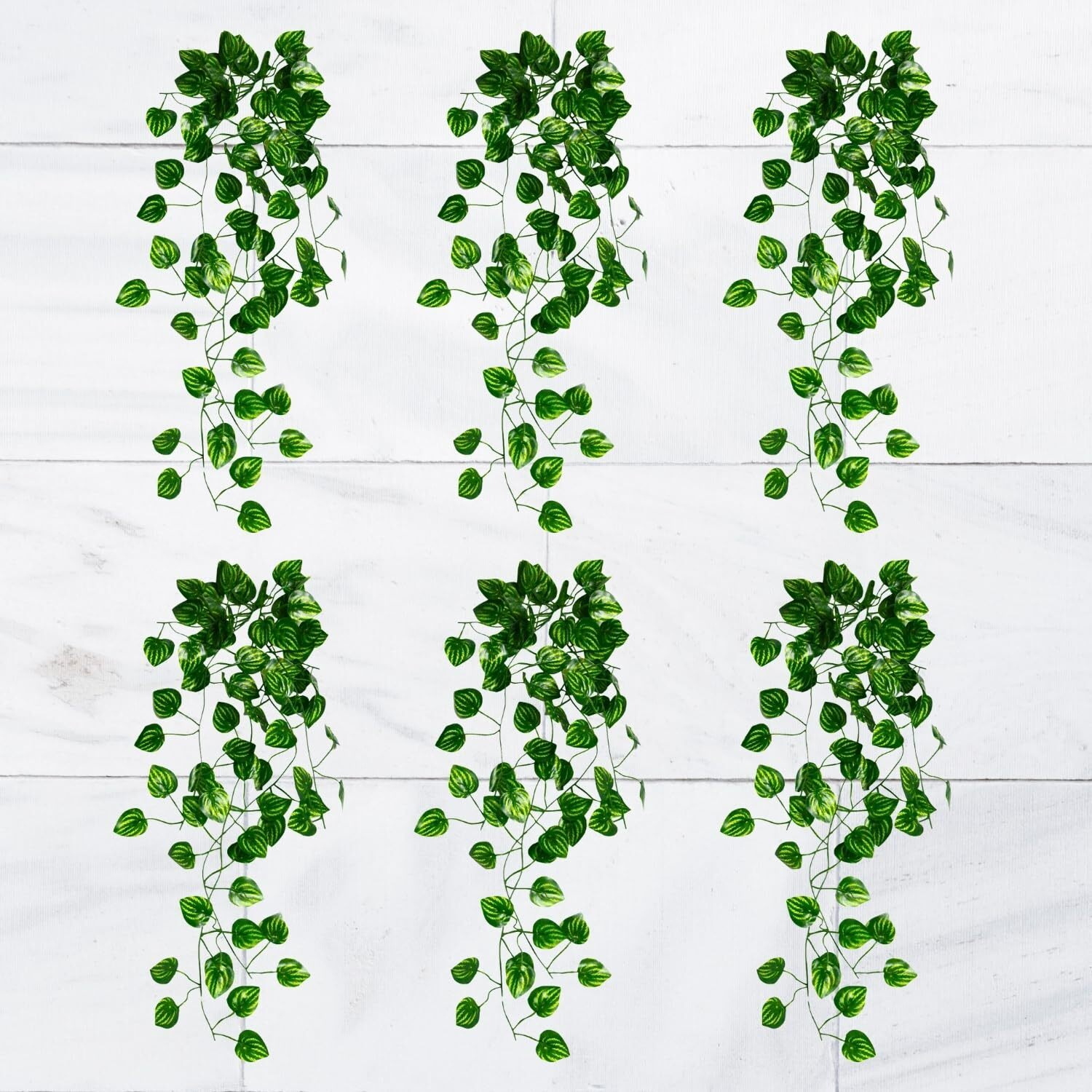 Decorebugs Artificial Plants Leaves Hanging Ivy Garlands Plant Greenery Vine Creeper Home Decor Door Wall Balcony Decoration Party Festival Craft (Pack Of 6)