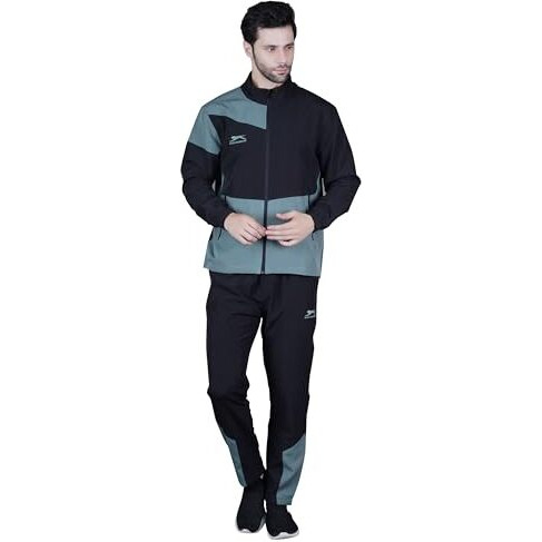 Shiv Naresh Track Suit For Men | Regular Fit | Sports Wear | Moisture Wicking |Sntsw108M|Black/Pista