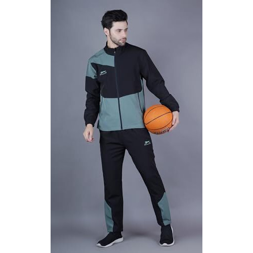 Shiv Naresh Track Suit For Men | Regular Fit | Sports Wear | Moisture Wicking |Sntsw108M|Black/Pista