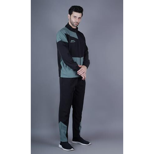Shiv Naresh Track Suit For Men | Regular Fit | Sports Wear | Moisture Wicking |Sntsw108M|Black/Pista