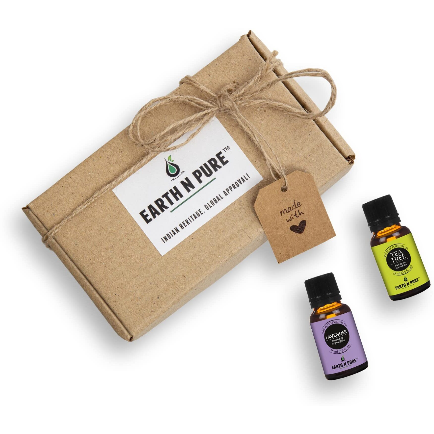 Earth N Pure Essential Oil Pack Of 2 (15 Ml Each) Tea Tree And Lavender, Natural & Therapeutic Grade