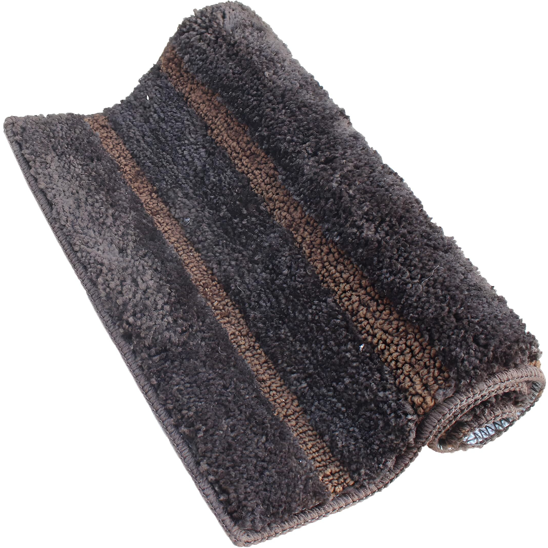 Luxe Home Bath Mat Super Soft Microfiber Non Slip Mexico Bathroom Mats Water Soak Washable Doormat For Home, Bedroom, Living Room (38X58 Cm, Coffee) Pack Of 1