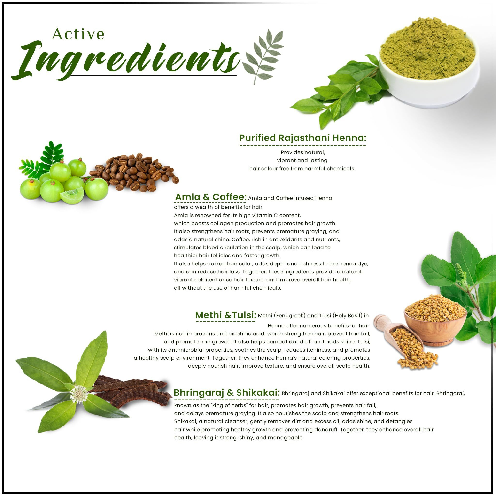 Parampara Ayurved Black Hair Colour Henna Powder | Chemical-Free Herbal Hair Dye For Men & Women With Coffee Methi Amla Bhringraj Hibiscus Shikakai & Reetha For Healthy, Lush | 200G | Pack Of 10
