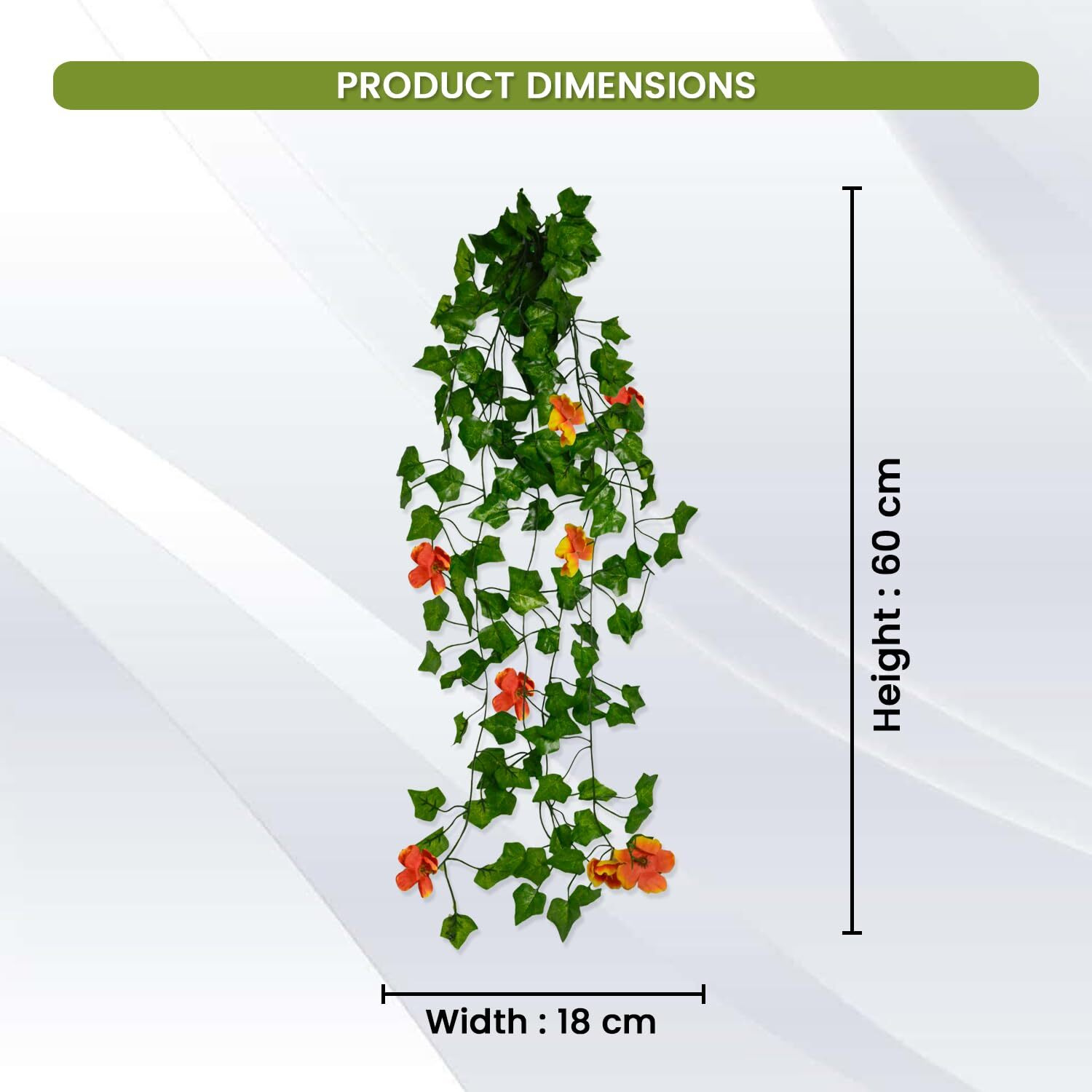 Decorebugs Artificial Flower Plants Leaves Hanging Ivy Garlands Plant Greenery Vine Creeper Home Decor Door Wall Balcony Decoration Party Festival Craft (Pack Of 2)