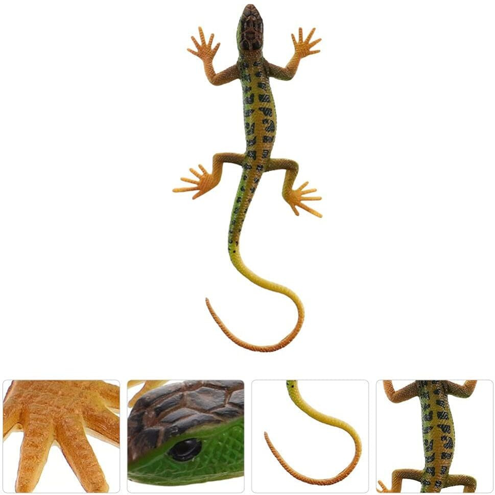 Super Toy Reptile Toy For Kids Realistic Gecko Lizard Figurine Rubber Animal Cold Blooded Lifelike Soft Prank Toys Educational Gift Boys Girls