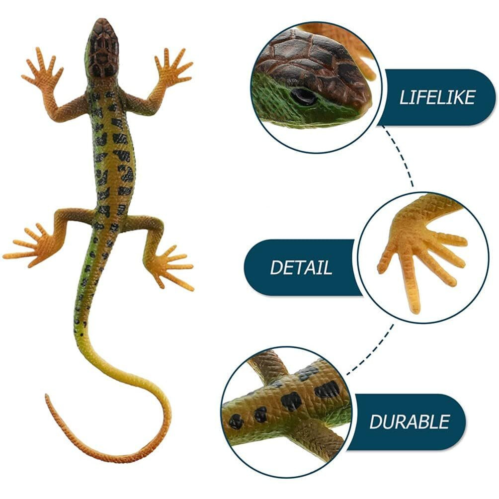 Super Toy Reptile Toy For Kids Realistic Gecko Lizard Figurine Rubber Animal Cold Blooded Lifelike Soft Prank Toys Educational Gift Boys Girls