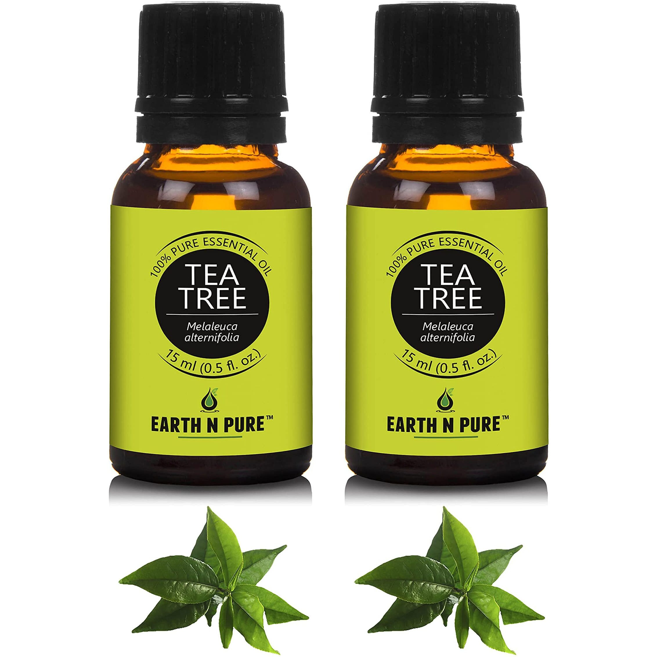 Earth N Pure Tea Tree Essential Oils | Pack Of 2 (15 Ml Each) | 100% Pure, Undiluted, Natural And Therapeutic Grade - Perfect For Aromatherapy, Skin Therapy & More