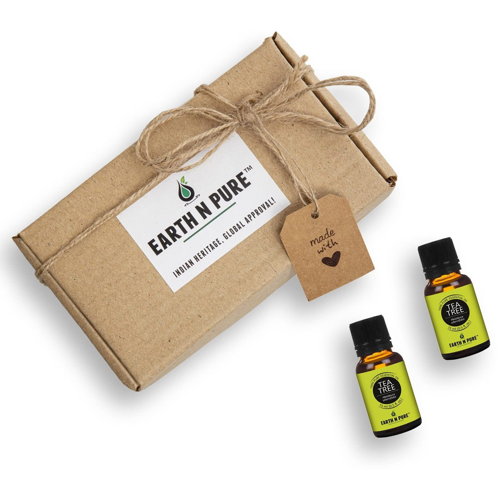 Earth N Pure Tea Tree Essential Oils | Pack Of 2 (15 Ml Each) | 100% Pure, Undiluted, Natural And Therapeutic Grade - Perfect For Aromatherapy, Skin Therapy & More