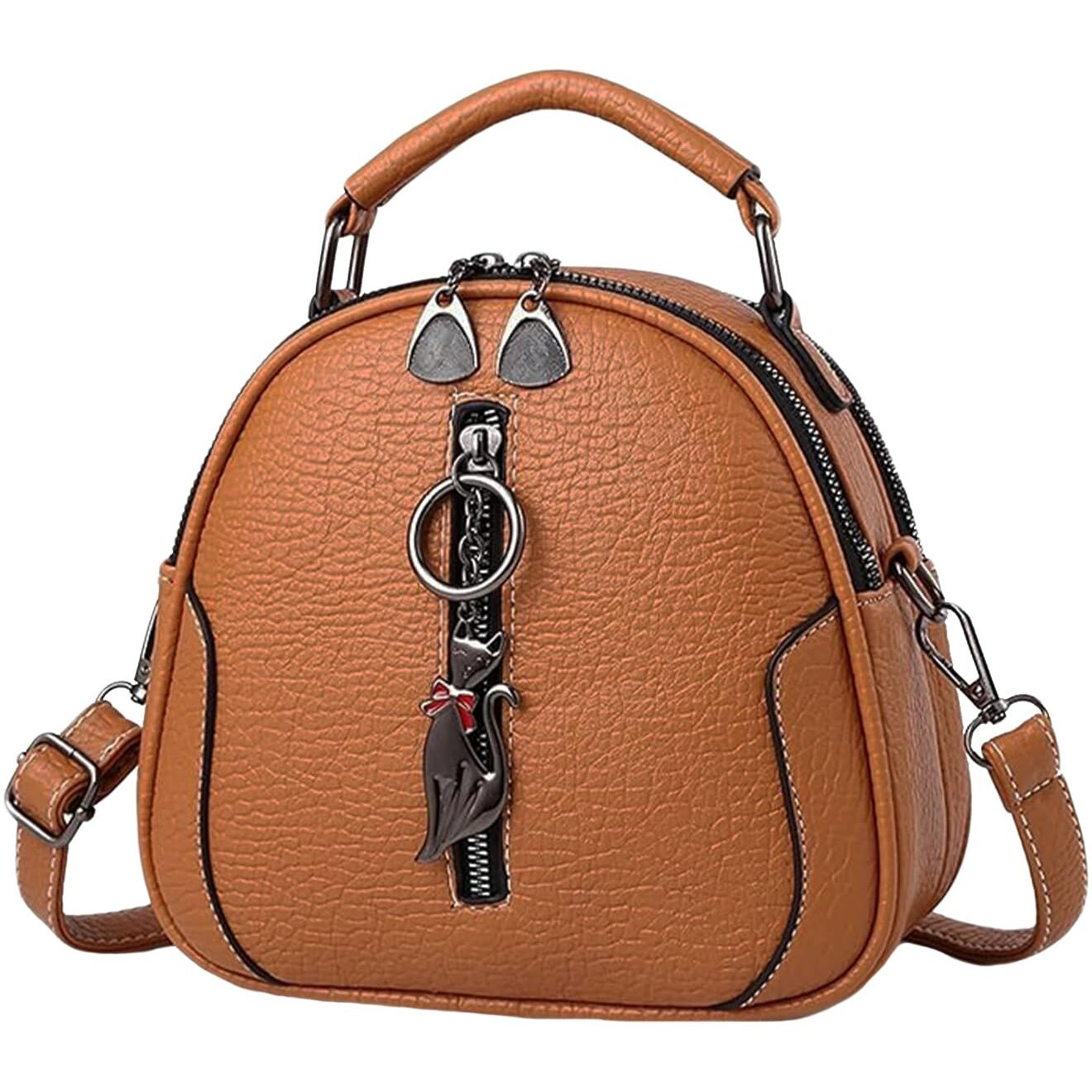 Inovera (Label) Sling Bag For Women | Faux Leather Cross Body Bags For Girls | Travel Shoulder Handbag With Adjustable Strap (Brown)