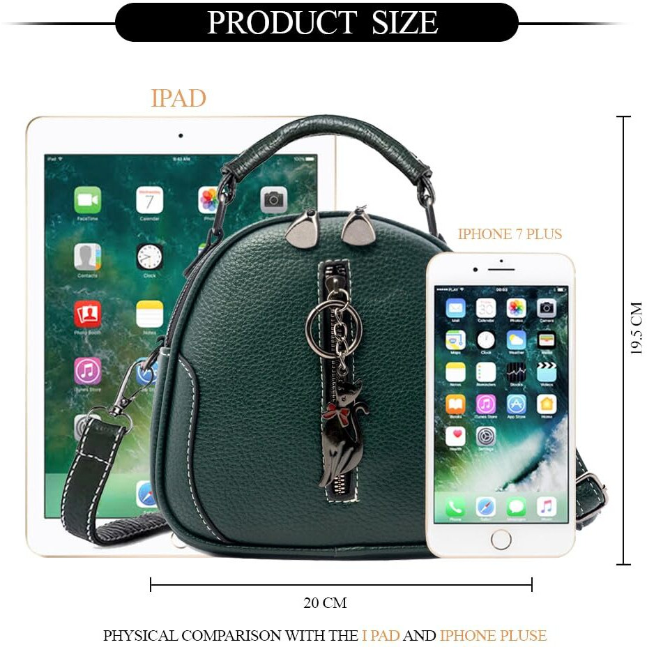 Inovera (Label) Sling Bag For Women | Faux Leather Cross Body Bags For Girls | Travel Shoulder Handbag With Adjustable Strap (Green)