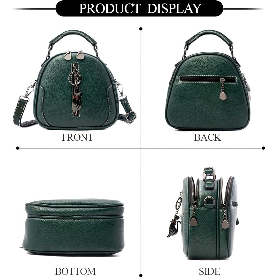 Inovera (Label) Sling Bag For Women | Faux Leather Cross Body Bags For Girls | Travel Shoulder Handbag With Adjustable Strap (Green)