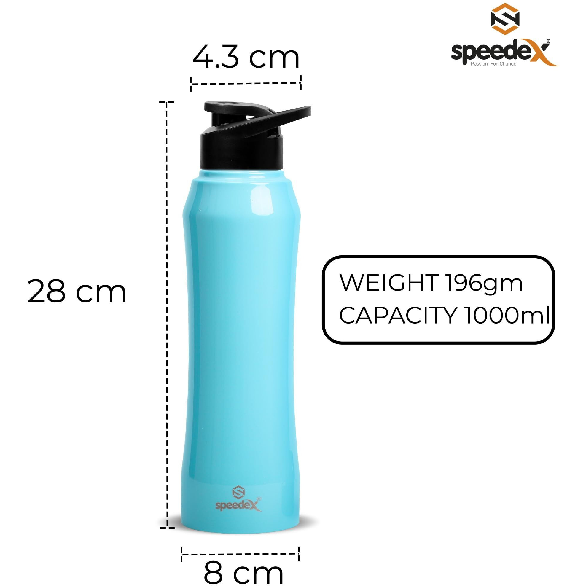 Speedex Stainless Steel Water Bottle 1 Litre, Leakproof Sipper Cap 1 Ltr, Light Blue, Bottles 1+ Litre For School, Gym, Office, Boys, Girls, Men, Women, Kids, Fridge 1Ltr - 1000 Ml - Set Of 1