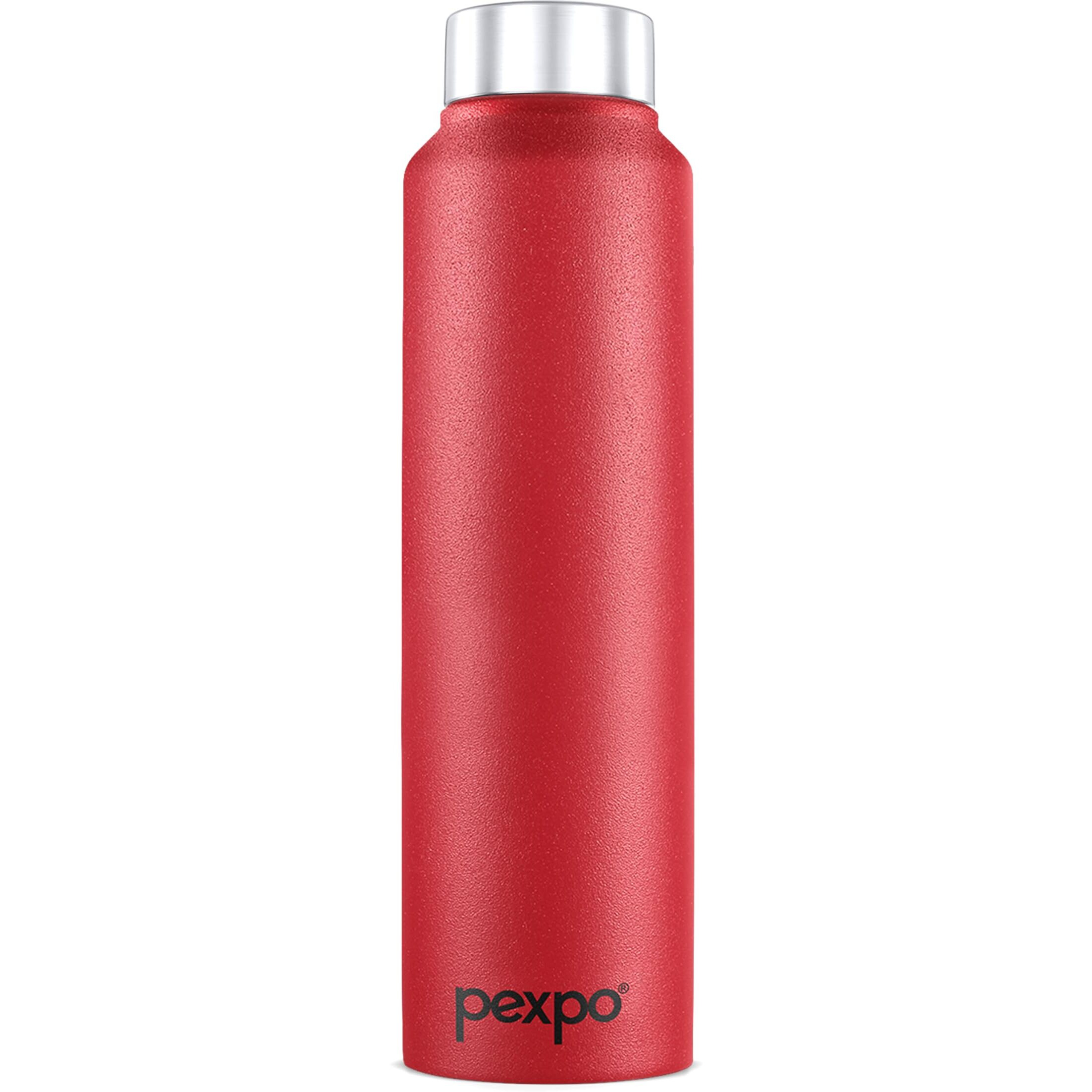 Pexpo Chromo Stainless Steel Sports/Fridge Water Bottle 1 Litre, Crimson Red | Eco Friendly | Bpa Free | Water Bottle For Office, Gym, School, Yoga, Trekking, Men, Women And Kids