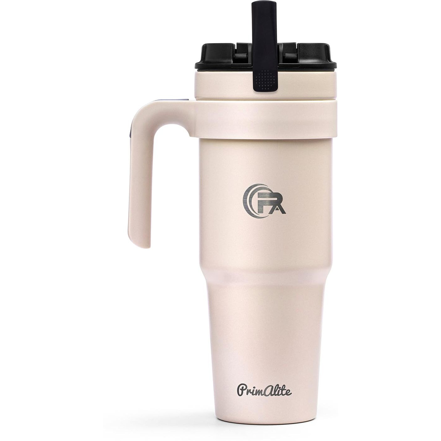 Primalite 1200Ml Stainless Steel Insulated Tumbler With Handle | 2-In-1 Straw & Flip Lid | 40Oz Travel Mug Bottle For Hot, Cold Drink | Fits In Car Cupholder For Water, Iced Tea, Coffee- Rose Quartz