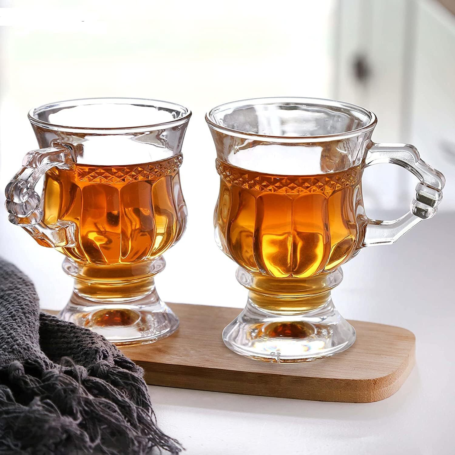 Zroy Enterprise Premium Classic Glass Tea & Coffee Cup Set Of 6-150 Ml, For Transparent Espresso Cappuccino Hot Chocolate, Milk Cup, Green Tea, Herbal Tea, Lemon Tea (Rajwadi, 6)
