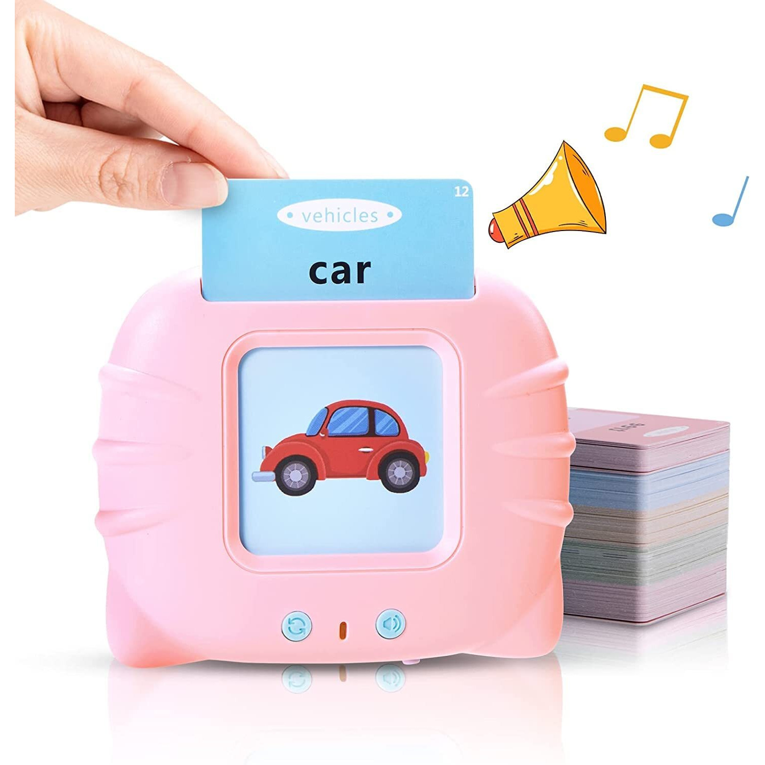 Educational Toys For 2 3 4 Years Old 112 Talking Baby Flash Cards,Boys 2-6 Years 224 Words Audible Baby Speech Therapy Toys Autism Toys For Girls Birthday Gifts For Kids (Pink_112 Card(224 Words))