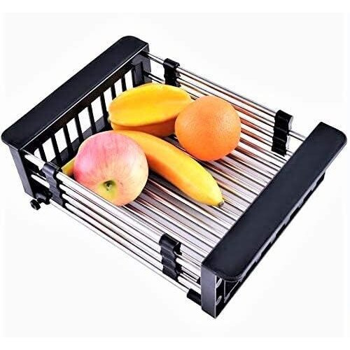 Evanex 24 X 18 X 10 Inches Handmade Matt Finish Single Bowl 304 Grade Stainless Steel Kitchen Sink/Basin For Kitchen With Square Drainer And Ss Fruit Basket