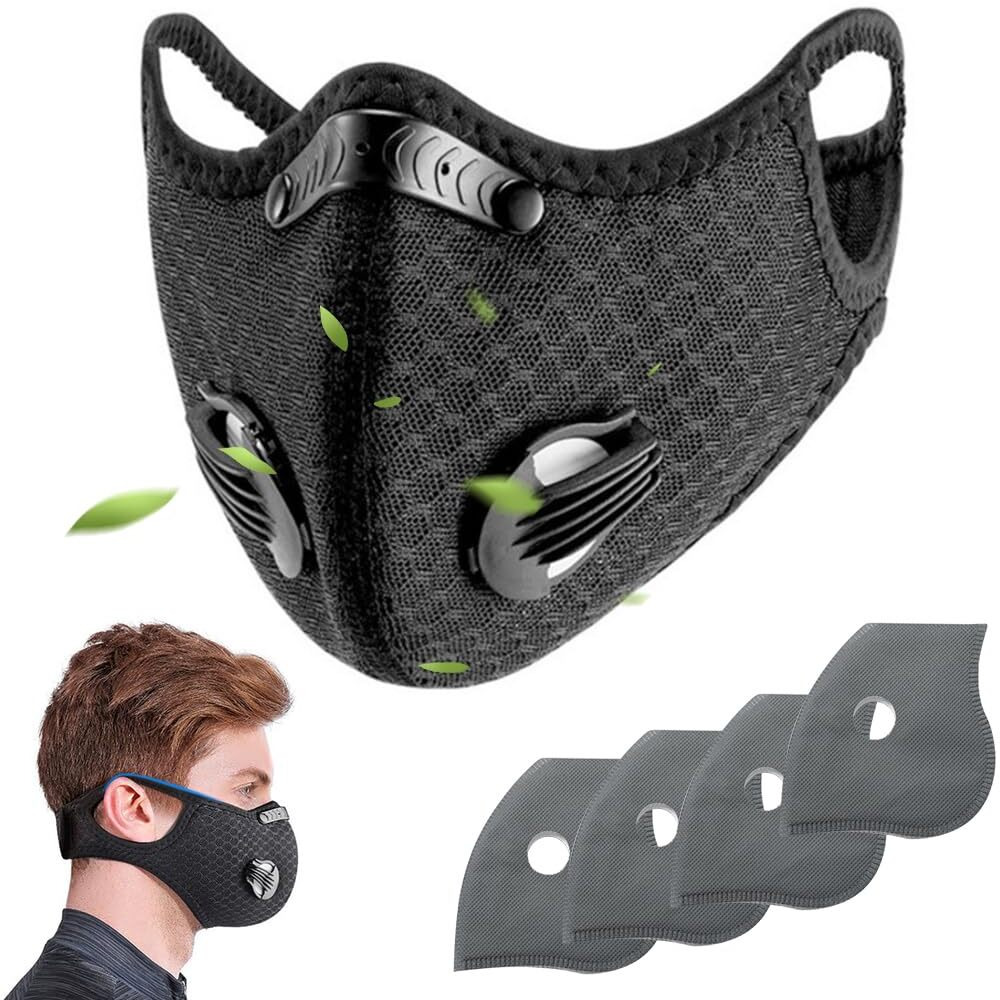 Serplex Riding Face Mask With 4 Breathe Filters Windproof Outdoor Sports Mask Breathable Mesh Winter Face Mask Washable And Reuseable Men Women Face Mask With Adjustable Back Fastening Closure