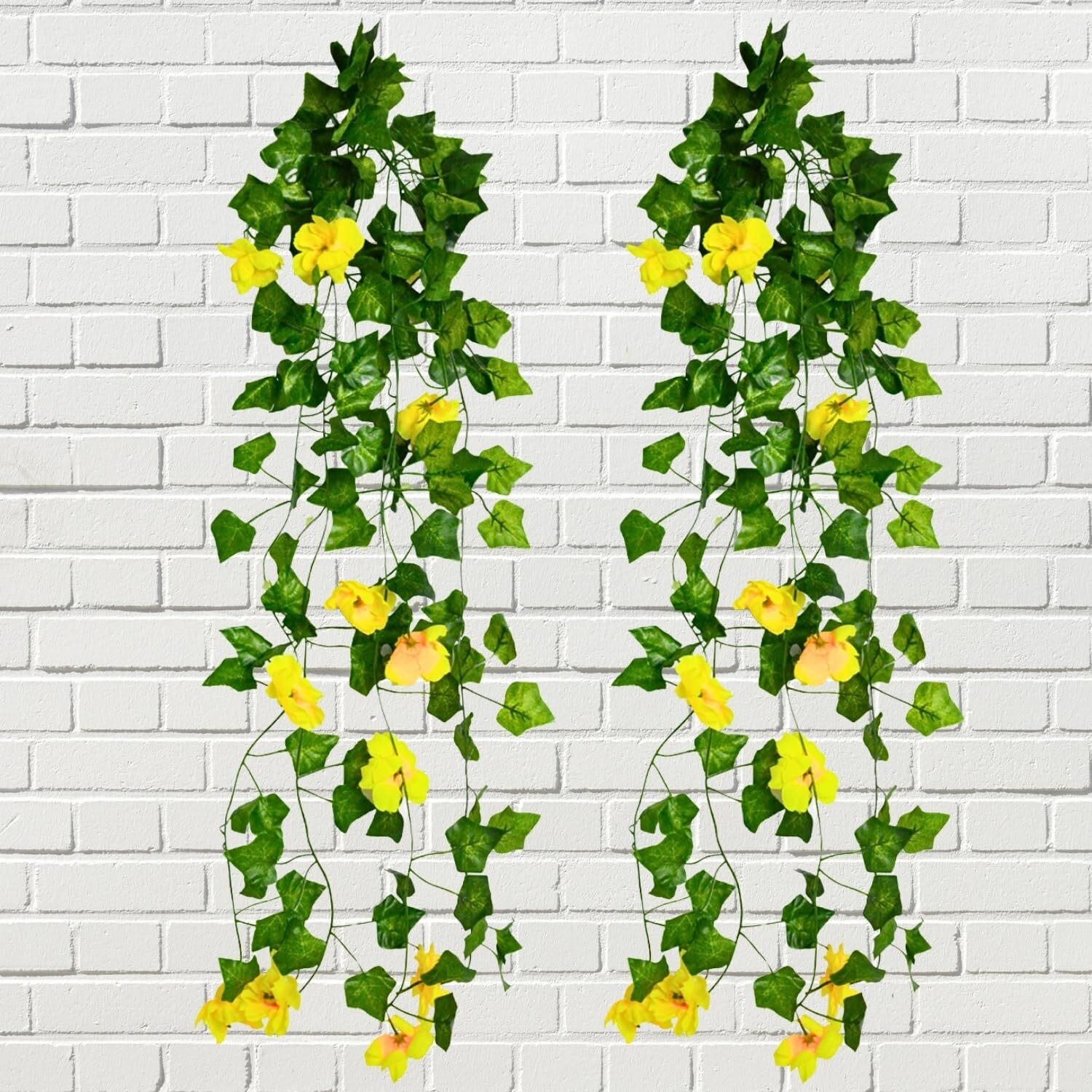 Decorebugs Artificial Flower Plants Leaves Hanging Ivy Garlands Plant Greenery Vine Creeper Home Decor Door Wall Balcony Decoration Party Festival Craft (Pack Of 2)