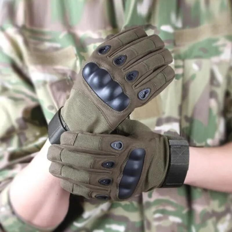 Ketmart Nylon Tactical Full Finger Gloves For Sports, Hard Knuckle,Hiking,Cyclling,Travelling,Camping,Outdoor,Boxing, Motorcycle Riding And Winter Use Arm Shooting Gym Glove (Color-Green)