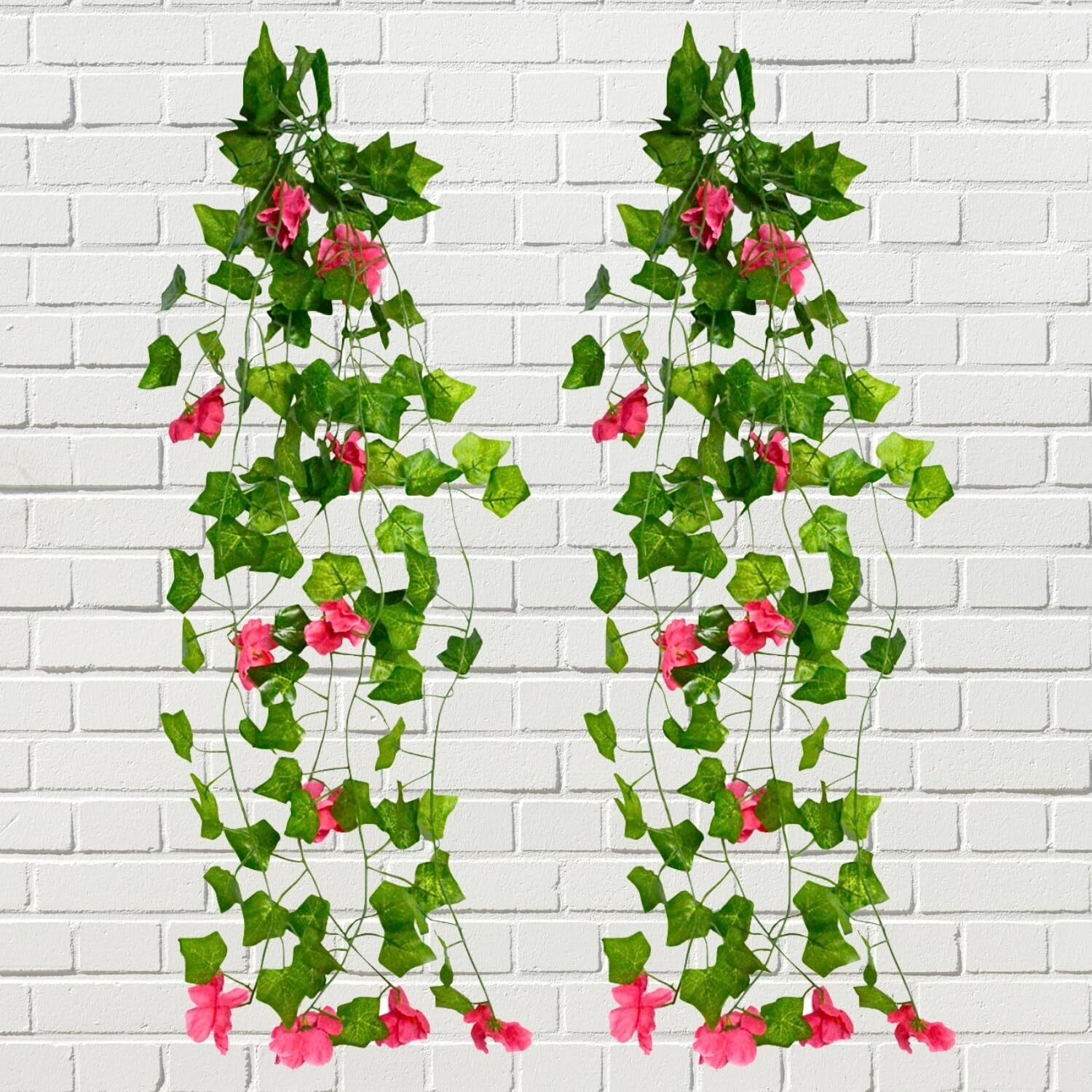 Decorebugs Artificial Flower Plants Leaves Hanging Ivy Garlands Plant Greenery Vine Creeper Home Decor Door Wall Balcony Decoration Party Festival Craft (Pack Of 2)