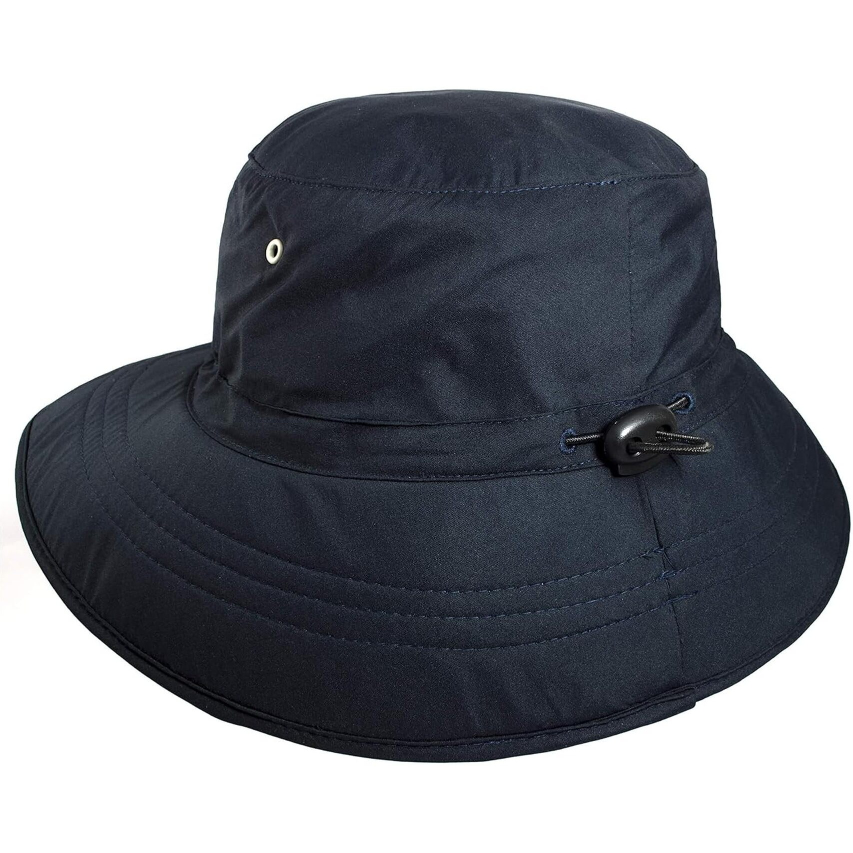 Coreteq Bucket Hat Summer Beach Stylish Sun Protection With Wide Brim, Eyelets Holes, Adjustable Clip Closure, Polyester Hats For Men Women Boys Girls Unisex, (Midnight Blue)