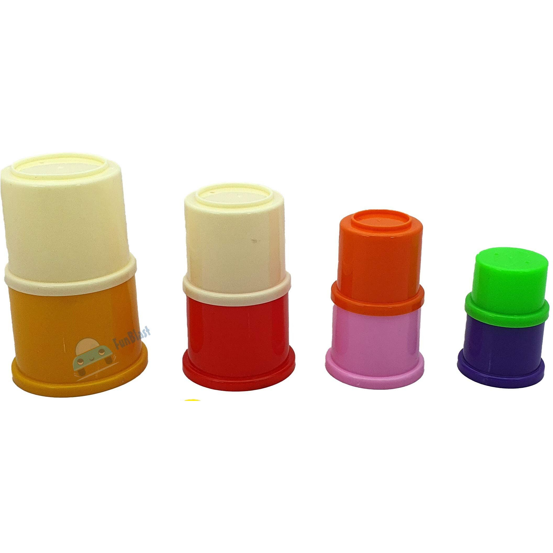 Funblast Stacking Nesting Drum Cups Toys For Kids Educational Blockstoy For Kids - (8 Pcs Blocks),Multicolor