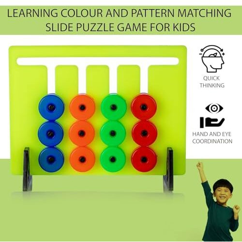 Kesi Ornaments Learning Toys For Kids,Slide Puzzle Game For Kids,Brain Game For Kids,Color Matching Brain Teasers Logic Game Preschool Educational Toys For Kids Boys Girls Age 3+ Yrs Old,Multicolor
