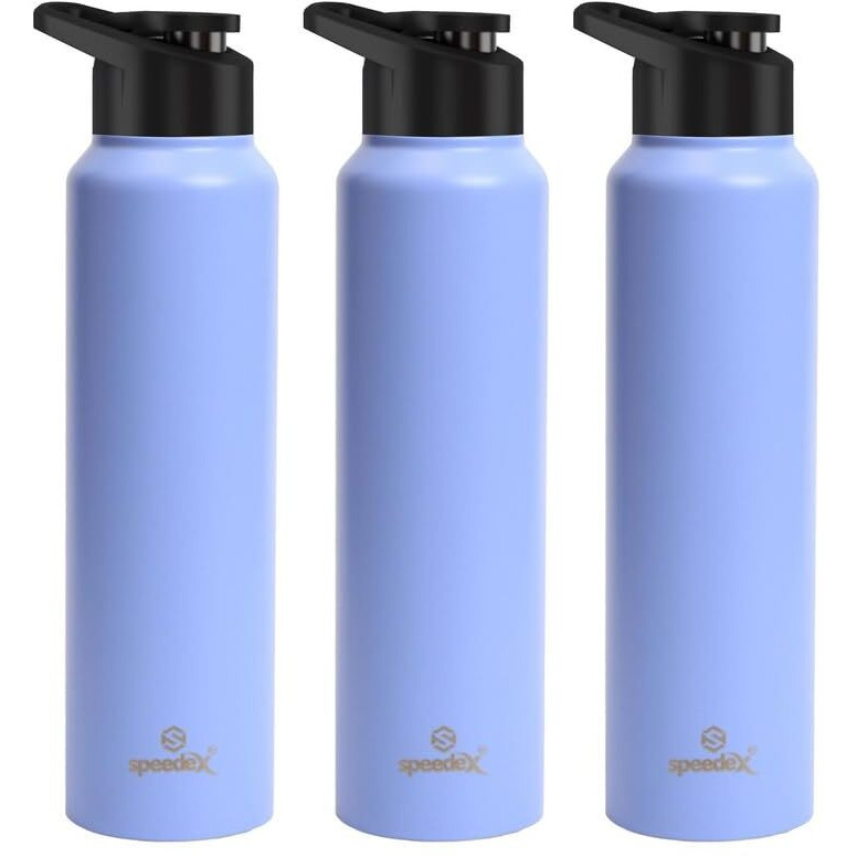 Speedex Stainless Steel Water Bottle 1 Litre, Leakproof Sipper Cap 1 Ltr, Pastel Purple, Bottles 1+ Litre For School, Gym, Office, Boys, Girls, Men, Women, Kids 1Ltr - 1000 Ml - Set Of 3