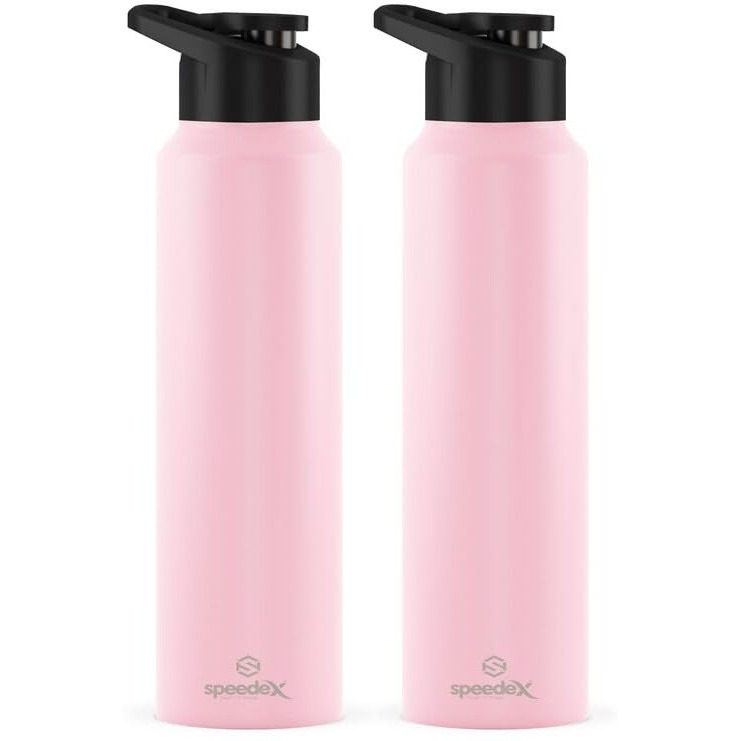 Speedex Stainless Steel Water Bottle 1 Litre, Leakproof Sipper Cap 1 Ltr, Pastel Pink, Bottles 1+ Litre For School, Gym, Office, Boys, Girls, Men, Women, Kids 1Ltr - 1000 Ml - Set Of 2