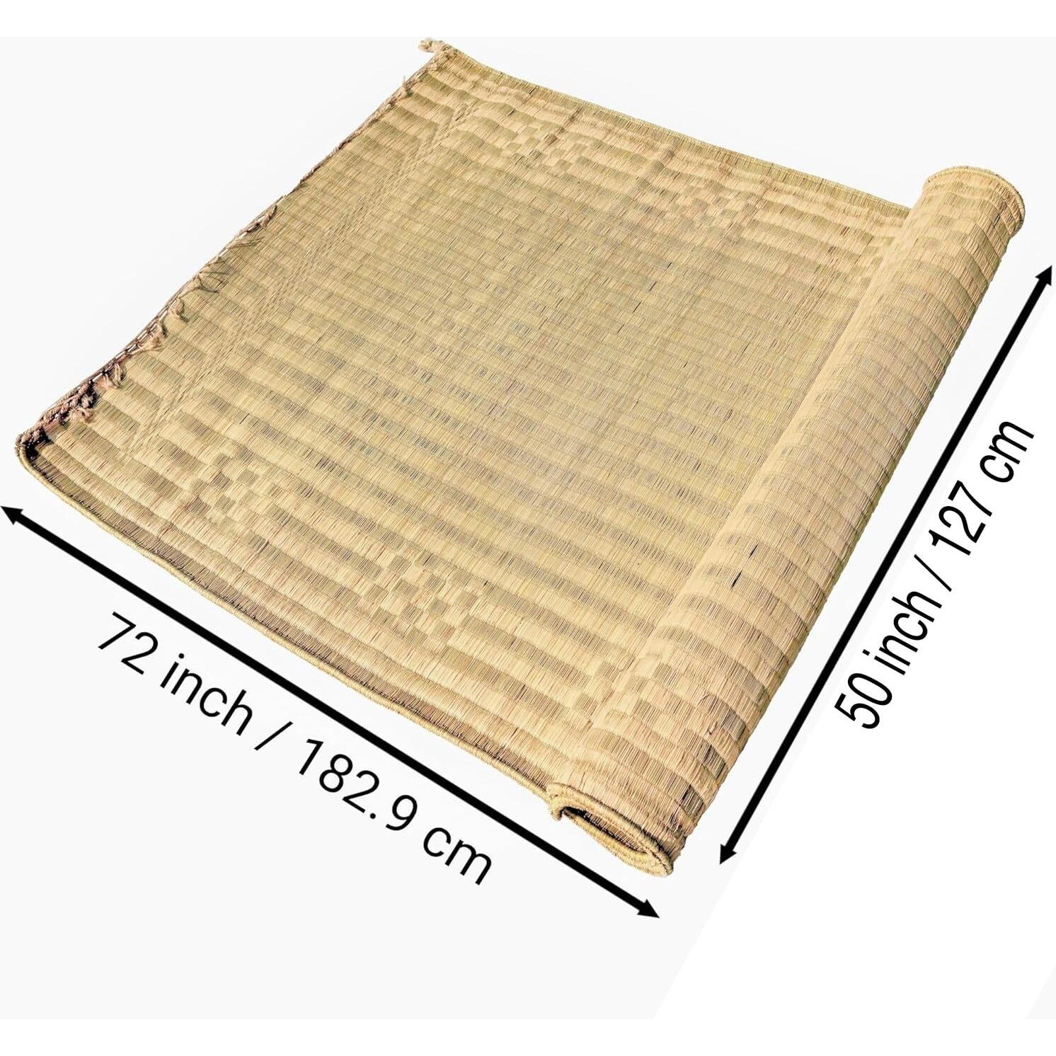 Orric Handmade Double Layered Chatai Madur Kusha Grass Mat Korai Pai Organic Yoga Mat As Floor Mat (50 X 72)
