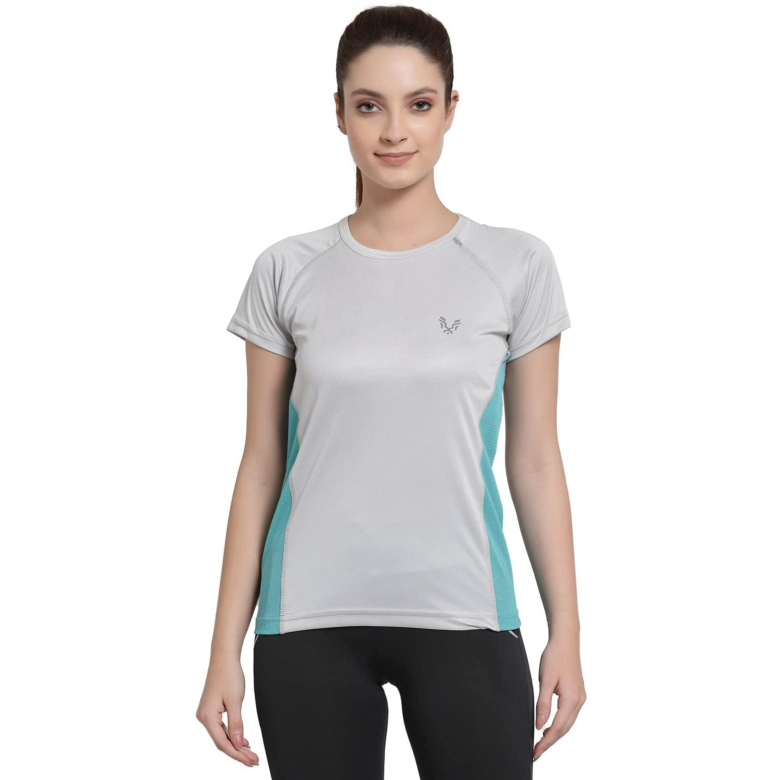 Uzarus Womens Dry Fit Workout Top Sports Gym Regular Fit T-Shirt (Xxl, Grey)