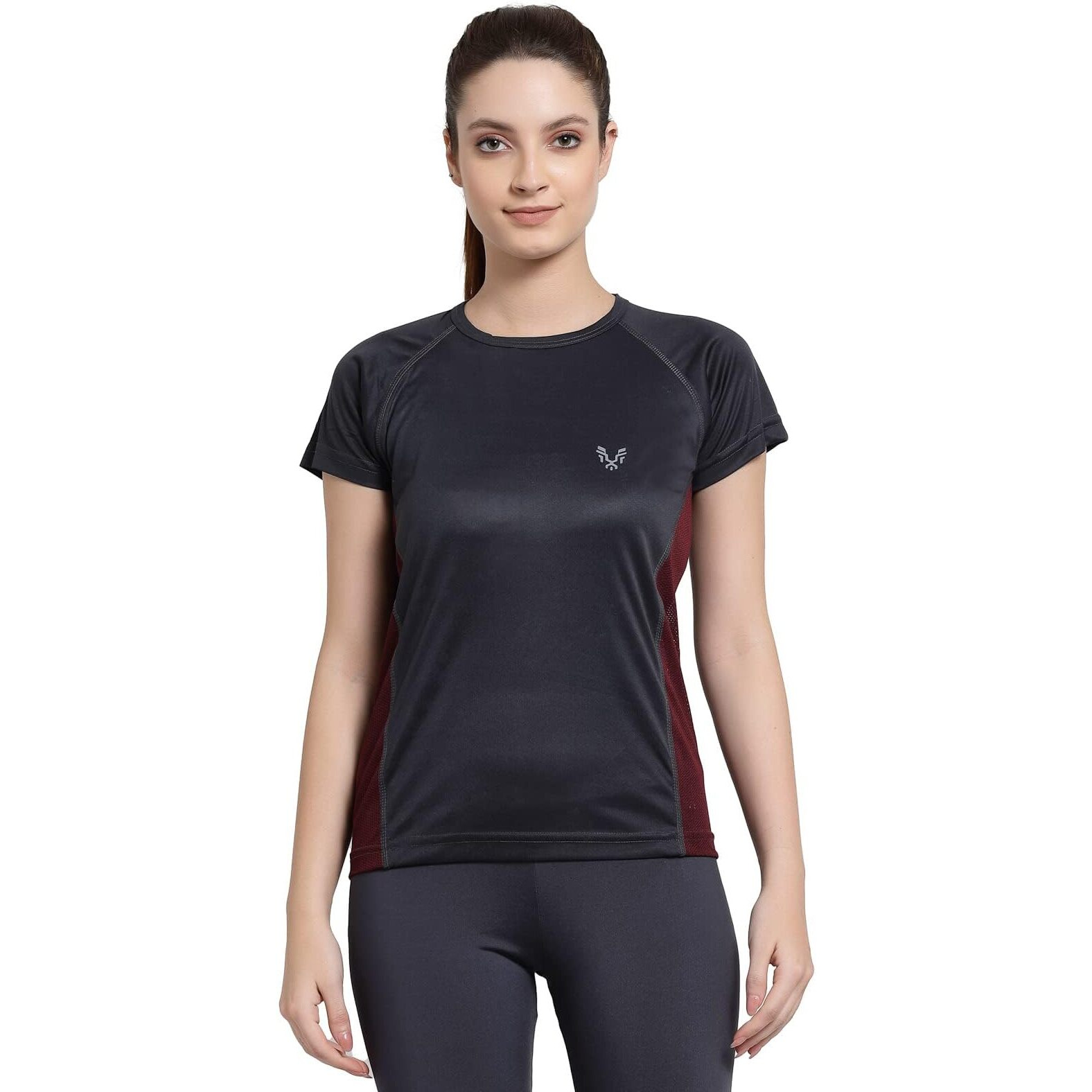 Uzarus Womens Dry Fit Workout Top Sports Gym Regular Fit T-Shirt (Xxl, Stone)