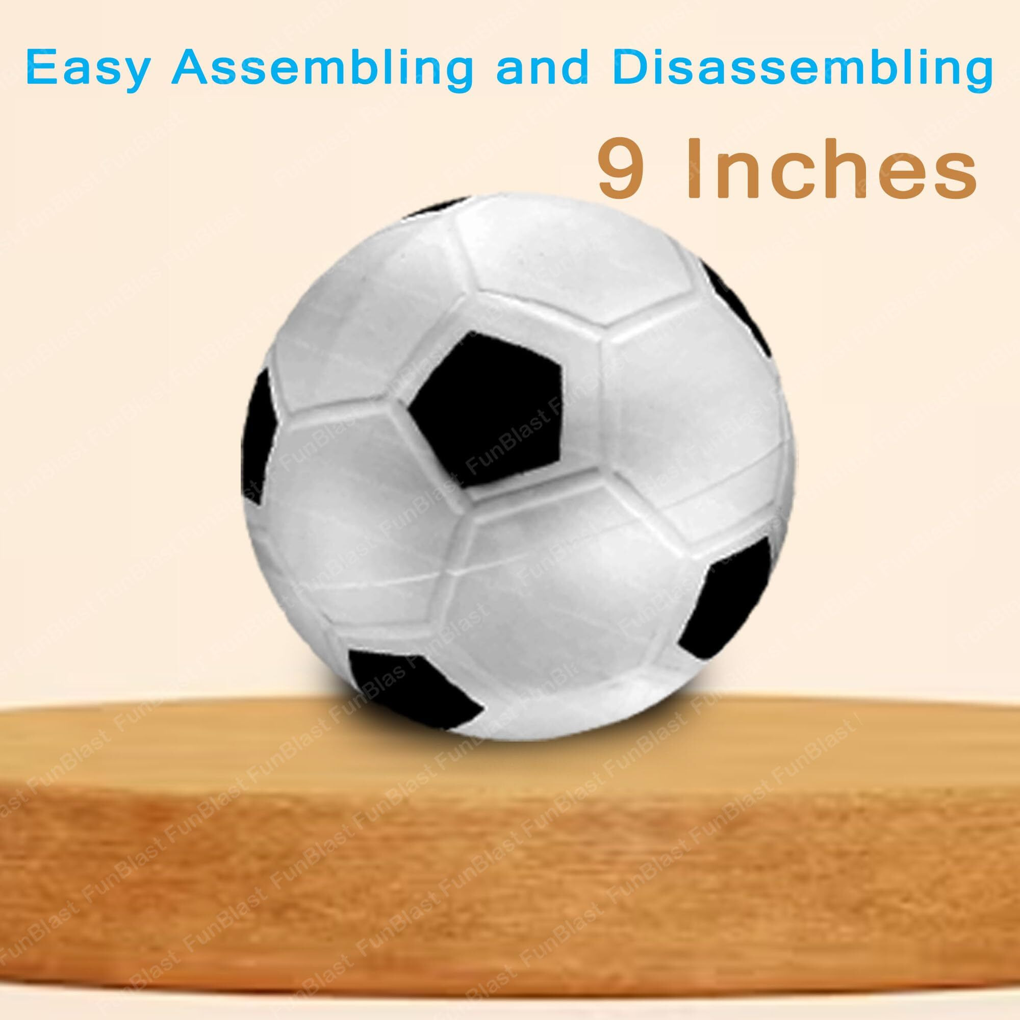 Funblast Football For Kids - 9 Inches Colorful Football Sports Toy - Extra Grip Silicon Rubber Beach Ball Sports Outdoor Game, Inflatable Ball For Kids Boys 3+ Years (Pack Of 1) (White)
