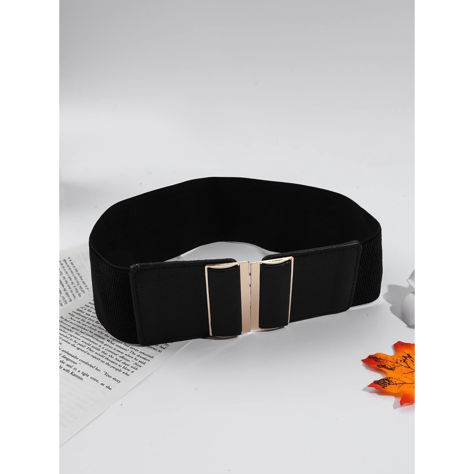 Shining Diva Fashion Latest Stylish Waist Belt For Women Dresses Jeans Skirts Hip Saree Western Traditional (Black 08)