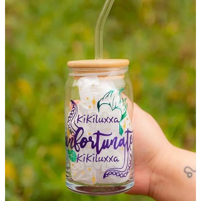 Kikiluxxa Random Printed Green Tea Coffee Bear Drinking Glass Mug Set Of 2 - Can Shaped Milk Juice Wine Water Glass Cups With Clear Straw - 540Ml Beer Water Glass (Swiden Tumbler 2)