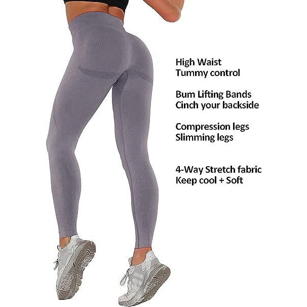 Alexvyan Xl Grey Skinny Fit Yoga Pants Gym Wear Leggings Ankle Length Workout Active Wear | Stretchable Workout Tights | High Rise Sports Fitness For Girls & Women- Nylon Fiber & Spandix
