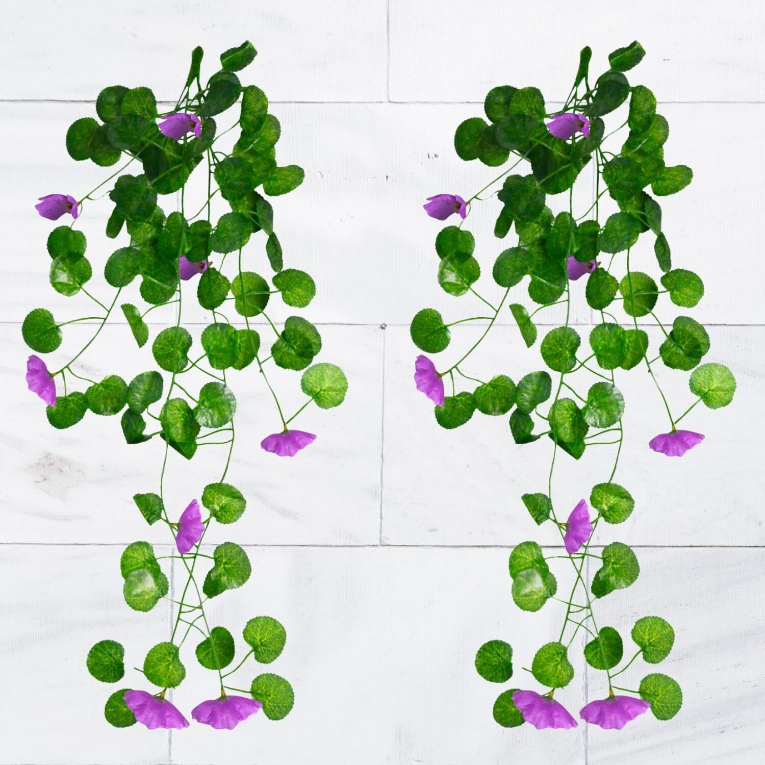 Decorebugs Artificial Flower Plants Leaves Hanging Ivy Garlands Plant Greenery Vine Creeper Home Decor Door Wall Balcony Decoration Party Festival Craft (Pack Of 2)