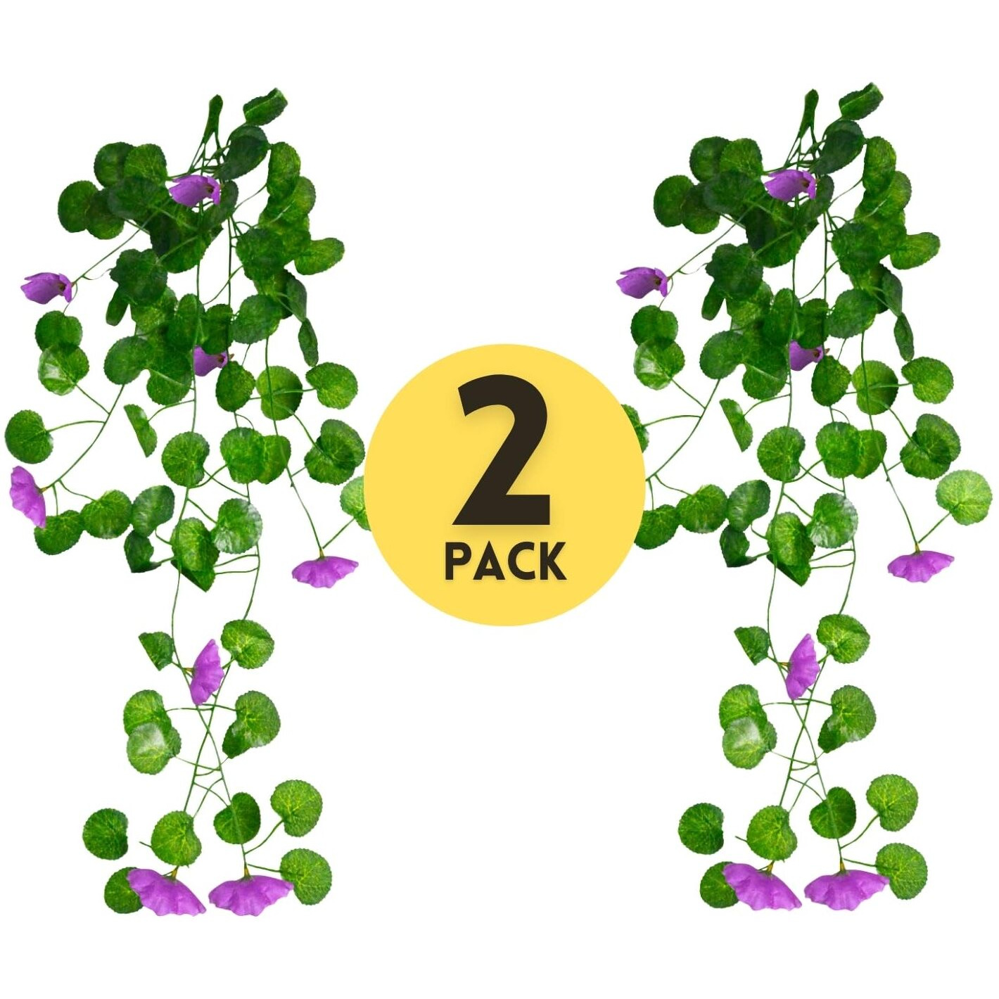 Decorebugs Artificial Flower Plants Leaves Hanging Ivy Garlands Plant Greenery Vine Creeper Home Decor Door Wall Balcony Decoration Party Festival Craft (Pack Of 2)