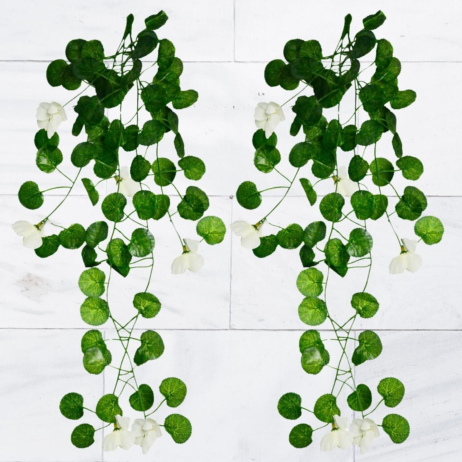 Decorebugs Artificial Flower Plants Leaves Hanging Ivy Garlands Plant Greenery Vine Creeper Home Decor Door Wall Balcony Decoration Party Festival Craft (Pack Of 2)
